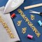 4.37 Yards Gold Embroidery Polyester Ribbons, 1.3 Inch Wide Adhesive Goldenrod Lace Trim Iron on Metallic Flower Lace for Sewing Costumes Gowns Home Decor Garment Accessories